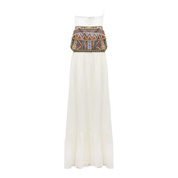 ZARA | Oyster White | EMBROIDERED BEADED DRESS - Picture 2 of 10